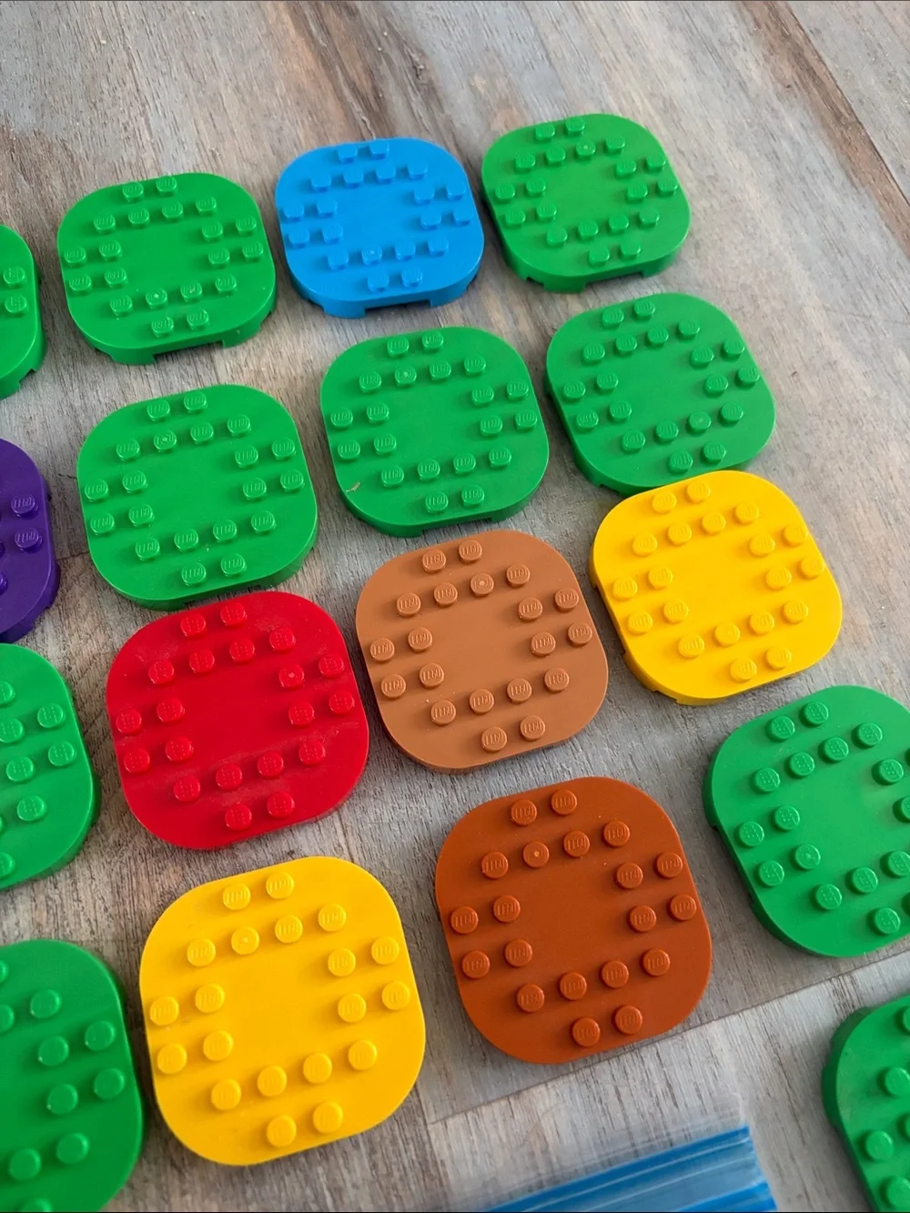 LEGO Plates LOT Pieces Baseplates 6x6 round edge lot of 21
